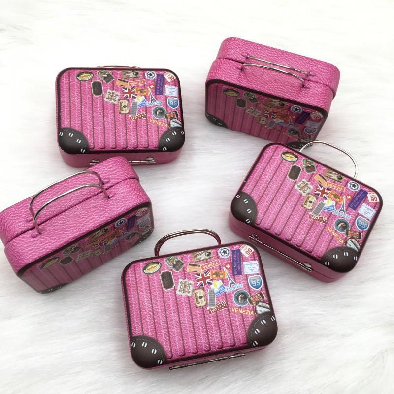 wholesale 3D real mink suitcase package box 3D faux mink suitcase eyelash mini suitcase