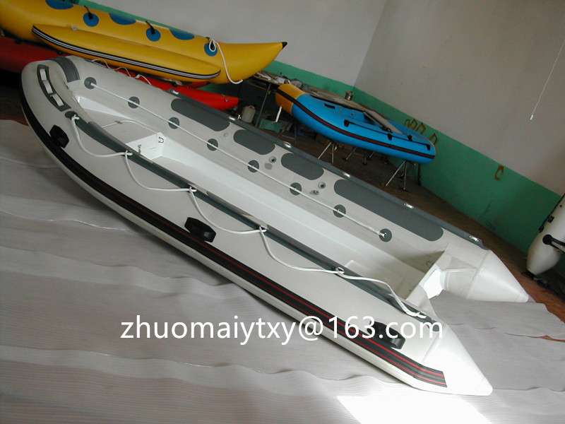 2024 hot sale Noahyacht Hypalon or PVC inflatable Aluminum hull4.3m pontoon boats for sale