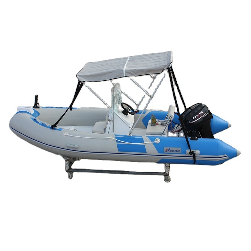 Rib boat inflatable fishing boat with bench seat 430cm 14.4ft   frp fiberglass boats