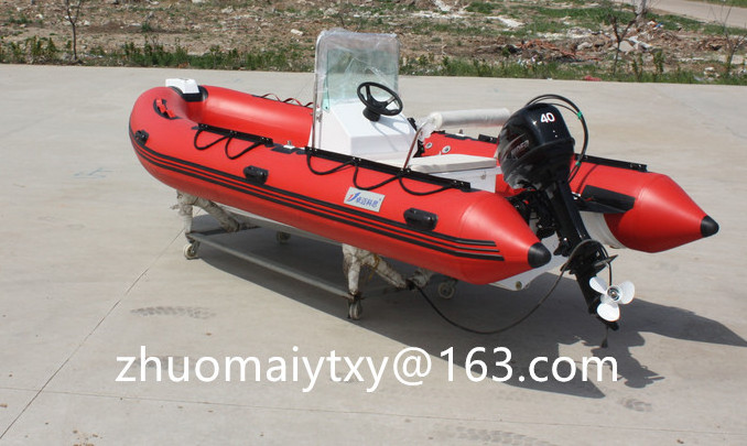 Semi-rigid Aluminum Rib 14ft Rib430 Hypalon/PVC Inflatable Fishing Boats For Sale