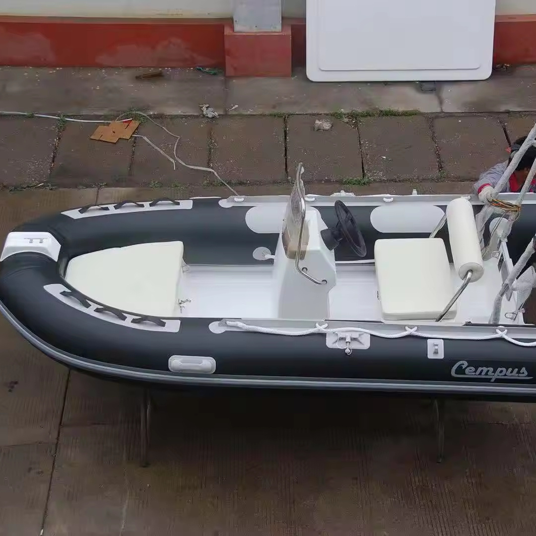 rib 530 17.5ft rigid hull fiberglass patrol boat rescue hypalon /PVC dinghy with center console