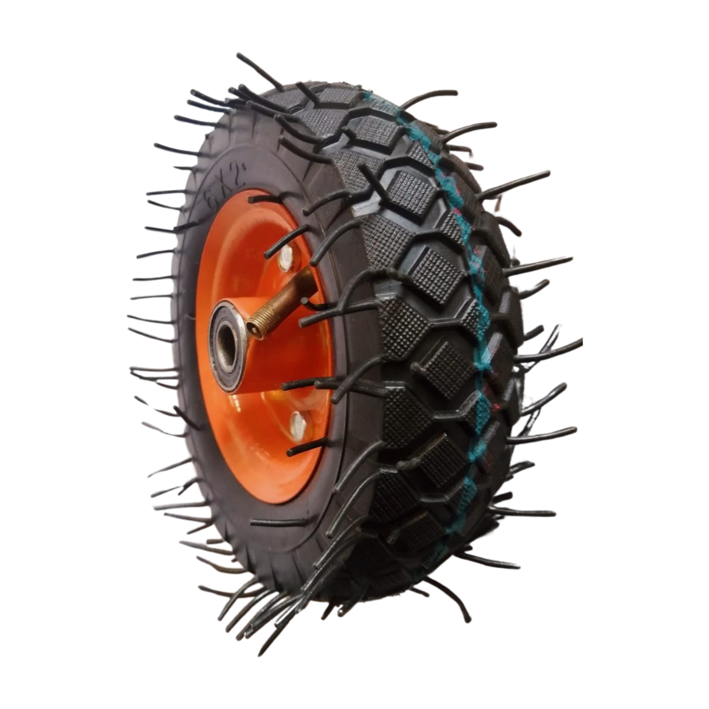 High Quality 6X2 pneumatic rubber wheel  puncture proof wheelbarrow tire rubber wheels