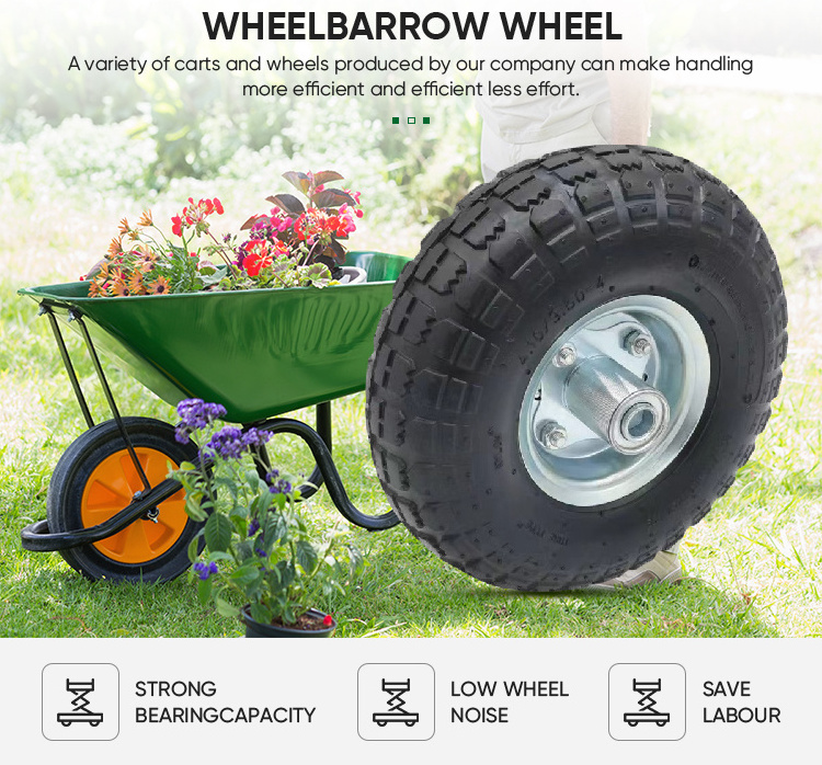 Wheelbarrow wheel 4.00 - 8 pneumatic tire line 8 inch10 inch 12 inch pneumatic wheels rubber pneumatic wheel