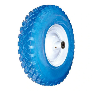 Factory 10"4.10-4 3.50-4 pu foam tire Polyurethane foam wheel disassembled wheel for a garden wheelbarrow