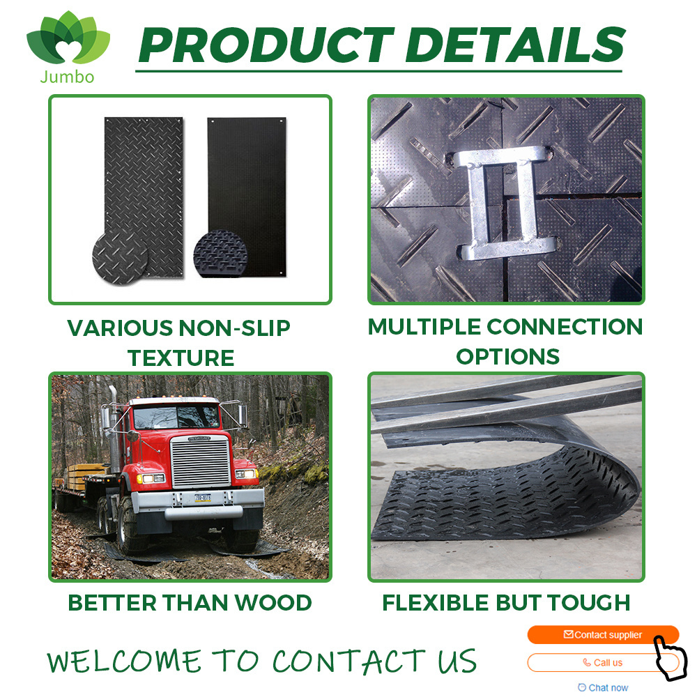 Temporary Excavator HDPE Construction Track Protection Ground Mat 4x8 Ft Ground Protection Mats