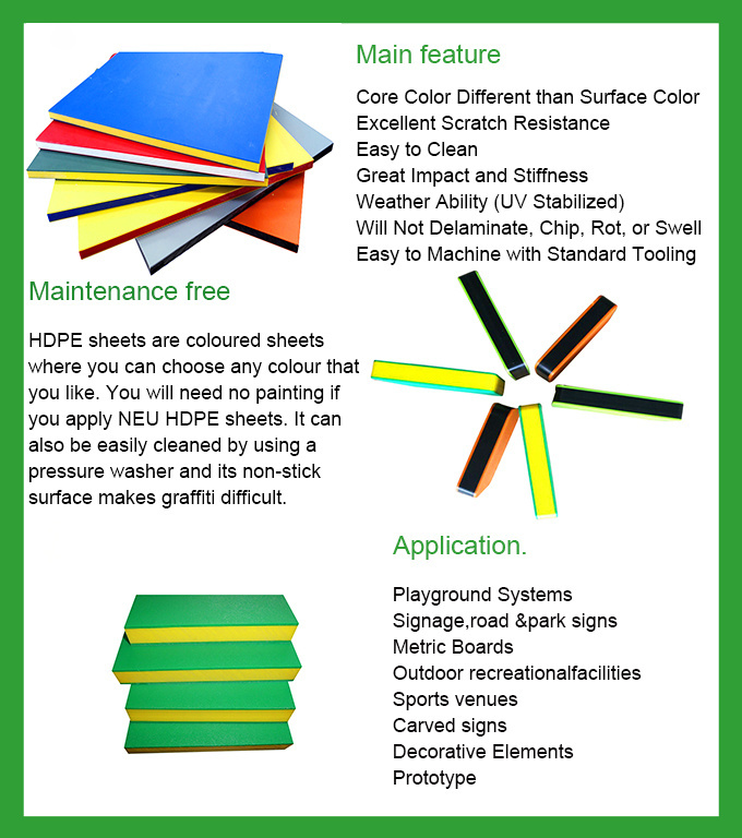 Hdpe Sheet Colours Double Color HDPE Boards/dual Color 3 Layer HDPE Panel/ HDPE Double Color Plastic Sheet