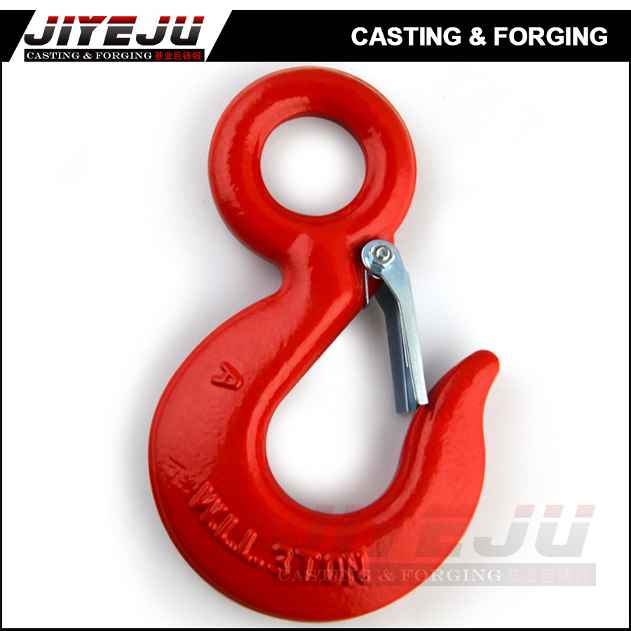 S320 Alloy Steel Drop Forged Eye Hoist Hook with latch