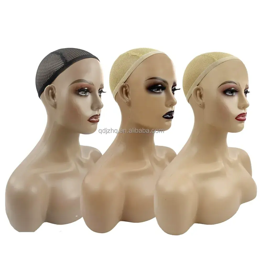 Best Sell Cheap PE Bust Head 3 Skin Color Head Mannequin Head  for Wigs Jewelry Display