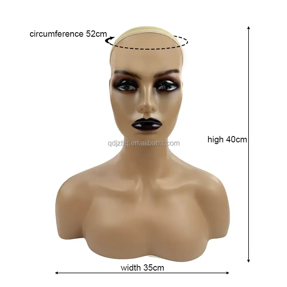 Best Sell Cheap PE Bust Head 3 Skin Color Head Mannequin Head  for Wigs Jewelry Display