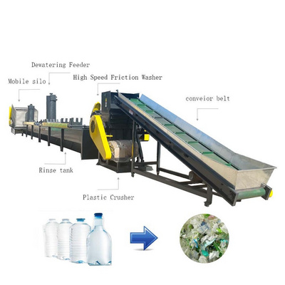 Automatic PET HDPE LDPE PE PP Bottle Plastic Recycling Plant / Waste Plastic Recycling Machine plastic chips recycling machine