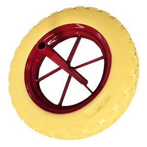 Wheelbarrow Wheel for Wagon Cart Lawn Mower Hand Trucks 4.00-8 PU Foam Flat free Tires