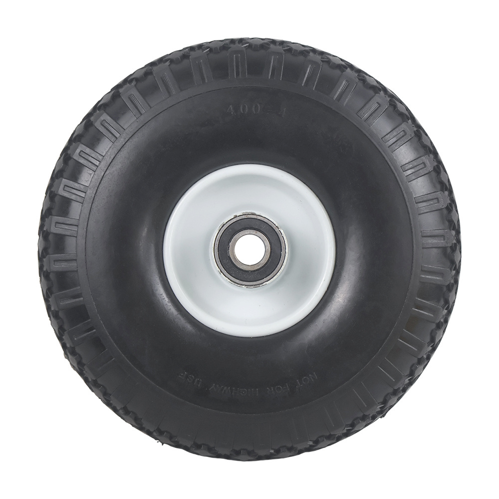 4.00-4 Pneumatic Rubber Tire Steel Wheel Rim Two Ball Bearing For Wheelbarrow Hand Truck Wagon Cart Air Wheel