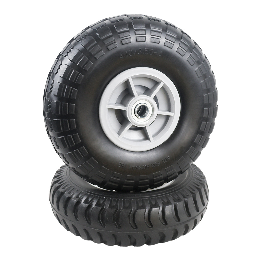 Pu Foam Wheel 10 Inch Solid Hard Rubber Replacement Tire Wheel Fill Material Handling Equipment Parts Wheelbarrow Wheel