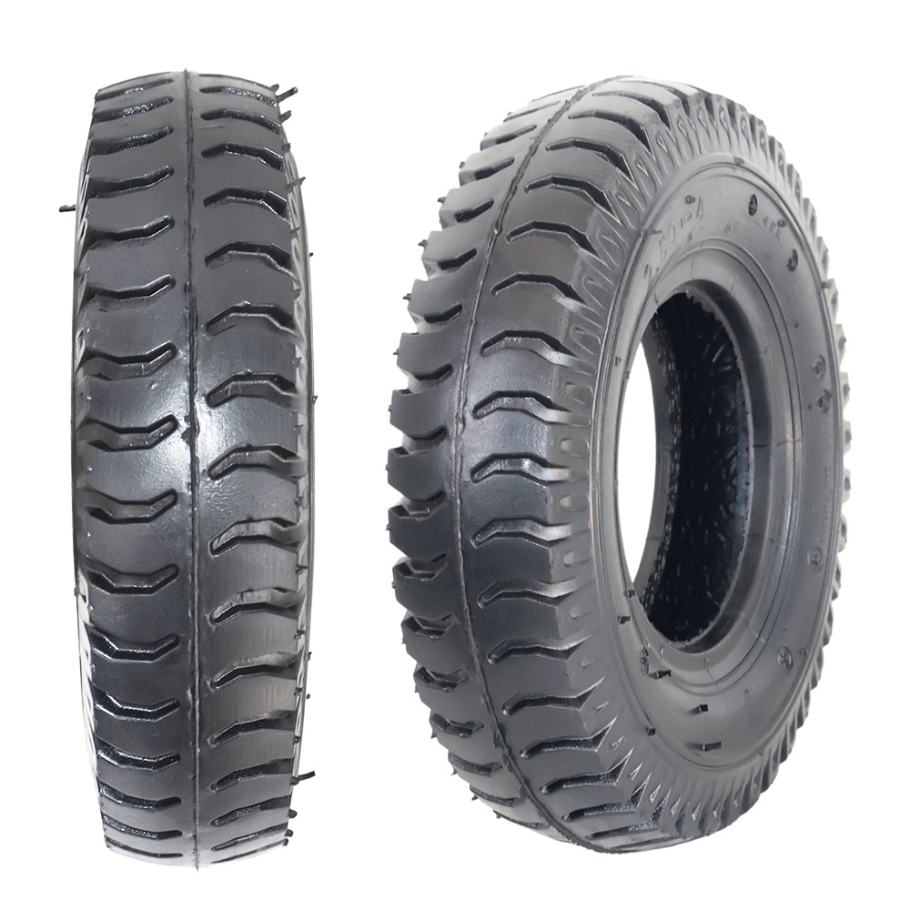 Hand trucks 2.50-4-High Wheelbarrows Innovative Endurable Tire Wheels Steel 2.50-4 Rubber Air Wheel Garden Wagon Tires