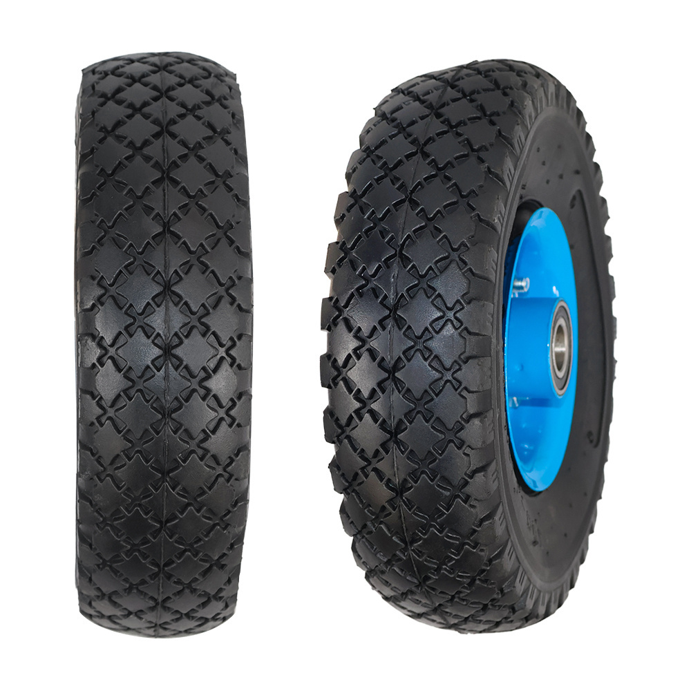 10 inch 3.00-4 3.50-4 sack barrow wheel  300-4 350-4 410/350-4 wagon wheel pneumatic rubber trolley tire for sack truck