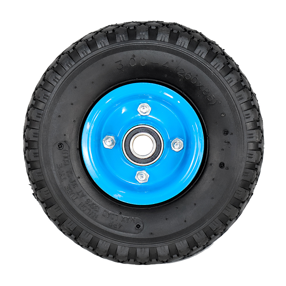 10 inch 3.00-4 3.50-4 sack barrow wheel  300-4 350-4 410/350-4 wagon wheel pneumatic rubber trolley tire for sack truck