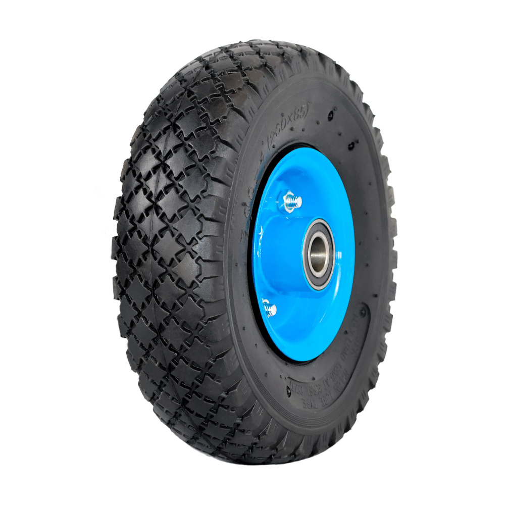 10 inch 3.00-4 3.50-4 sack barrow wheel  300-4 350-4 410/350-4 wagon wheel pneumatic rubber trolley tire for sack truck