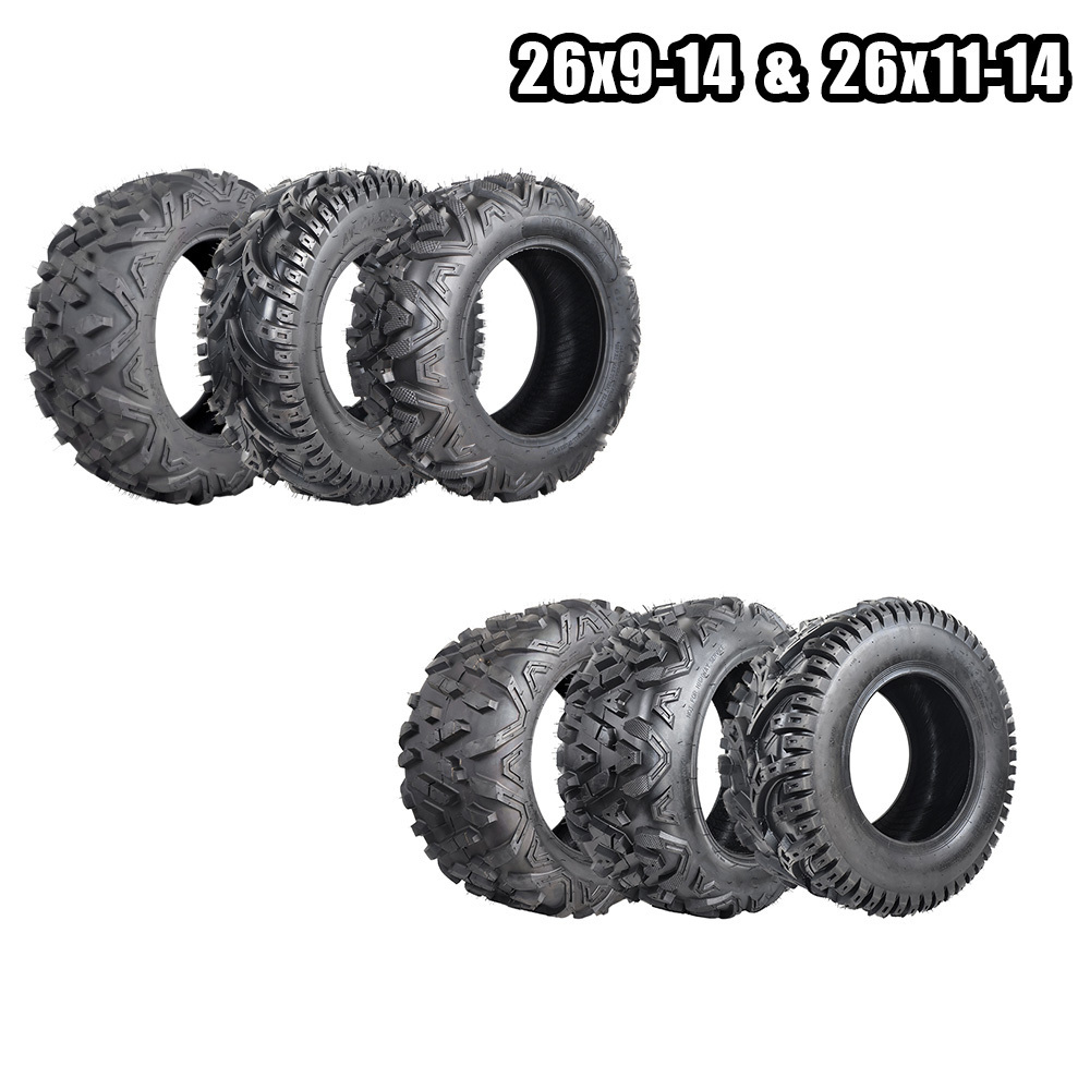 26x9-14 Front & 26x11-14 Rear Tubeless off road vehicle tire sets ATV/utv tyres Mud Bogging Tires