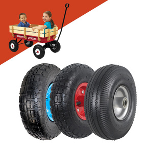 Universal Garden Wagon Wheels 4.10/3.50-4 Pneumatic 8inch 10inch Tires for Gorilla Cart, Hand Truck,  BBQ Grill