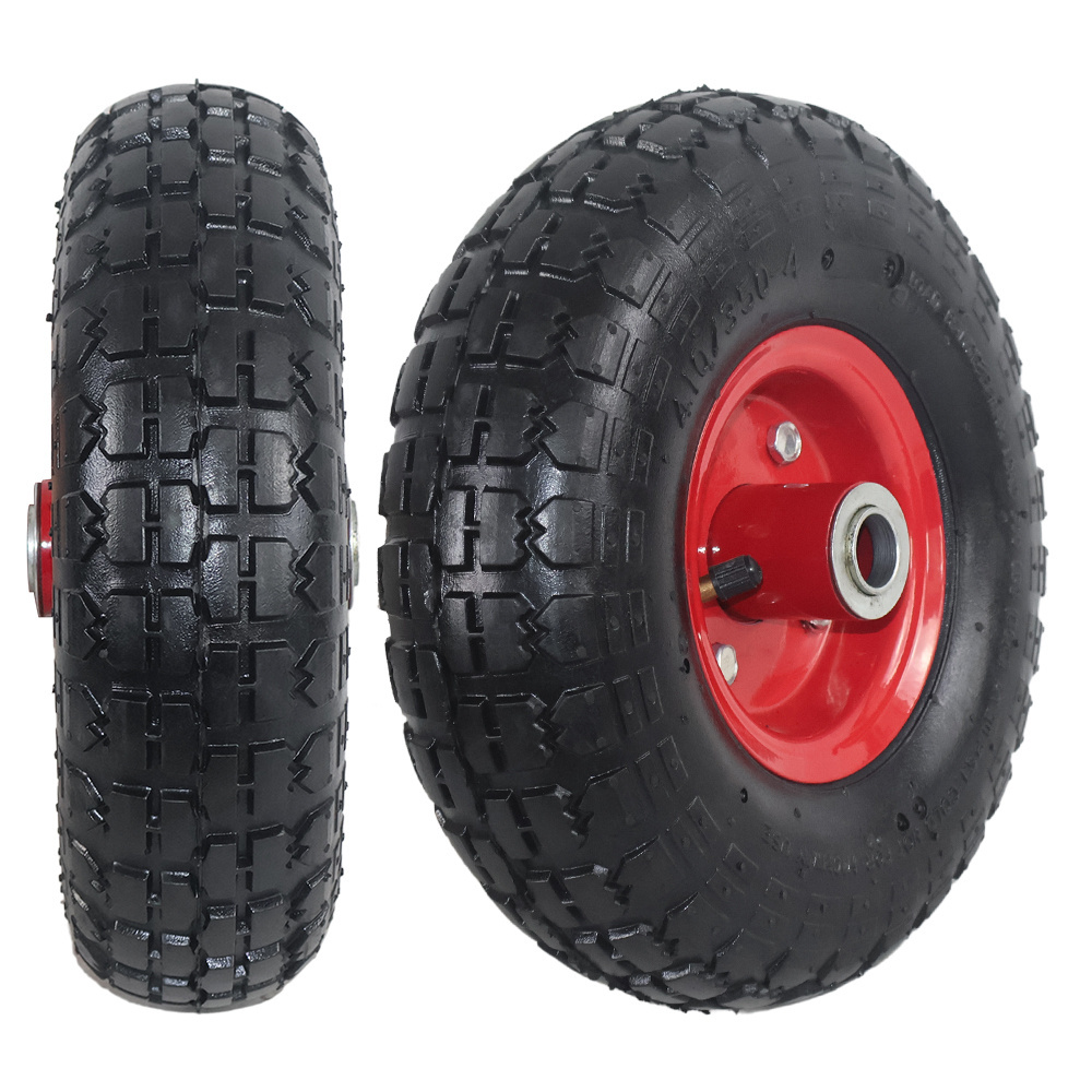 Universal Garden Wagon Wheels 4.10/3.50-4 Pneumatic 8inch 10inch Tires for Gorilla Cart, Hand Truck,  BBQ Grill