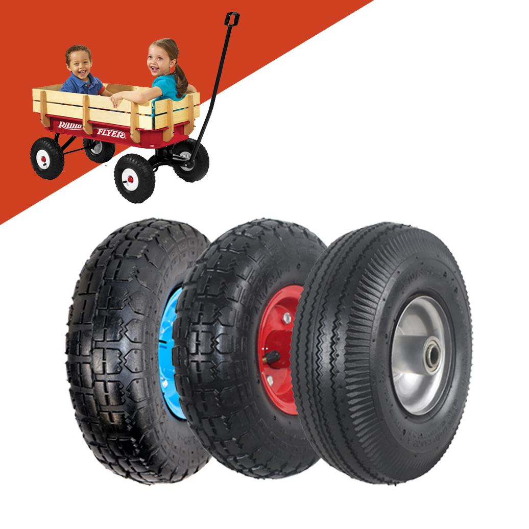 10 Inch rubber Tyre 4.10/3.50-4 Heavy Duty Pneumatic Wheel 3.00-4 300x4 Garden Trailer Cart wheels