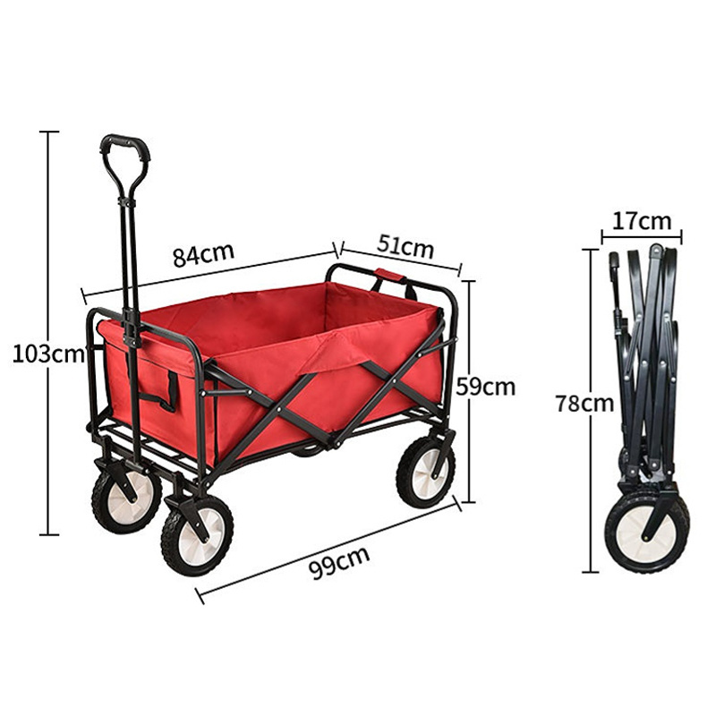 Top quality 4 wheels portable outdoor camping wagon Multipurpose folding cargo wagon