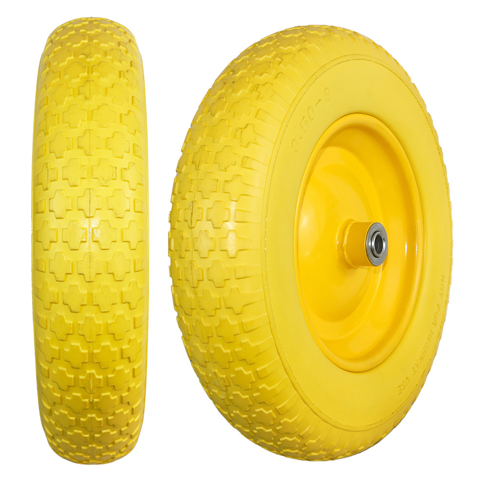 Yellow rim and wheels wholesale various usage for wheelbarrows light wheels size 3.50-8 wheelbarrow wheels