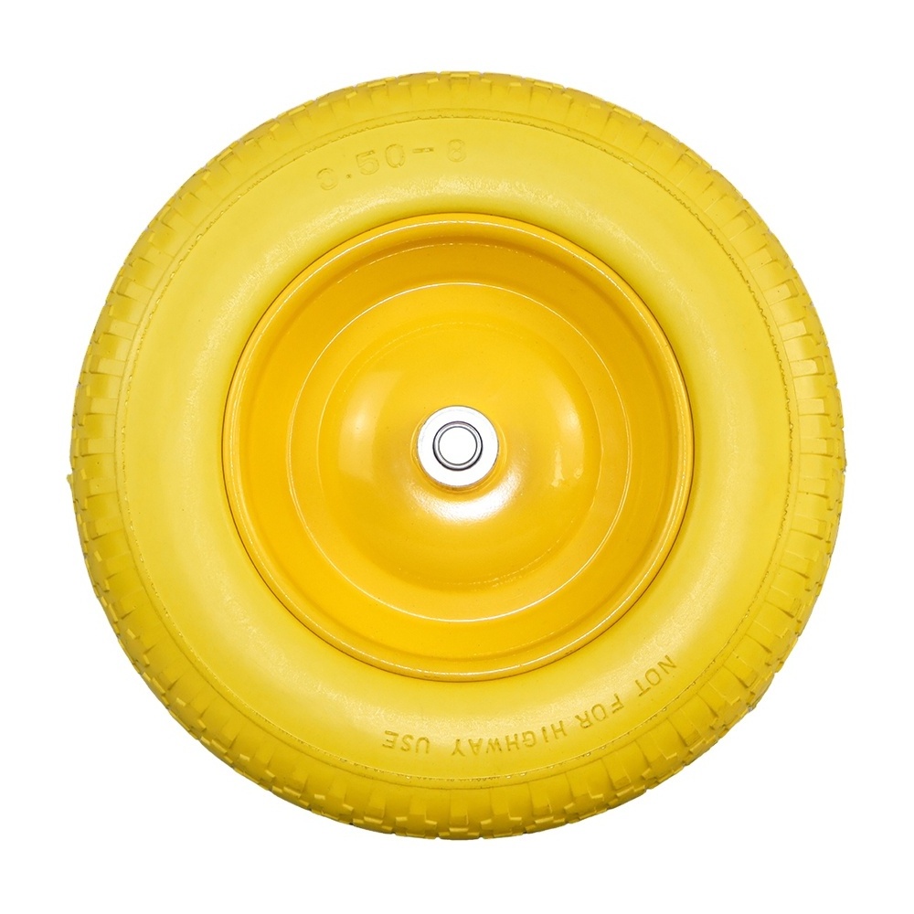 Yellow rim and wheels wholesale various usage for wheelbarrows light wheels size 3.50-8 wheelbarrow wheels