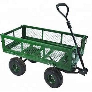 Removable folding sides platform dolly four wheel baby wagon garden tool cart