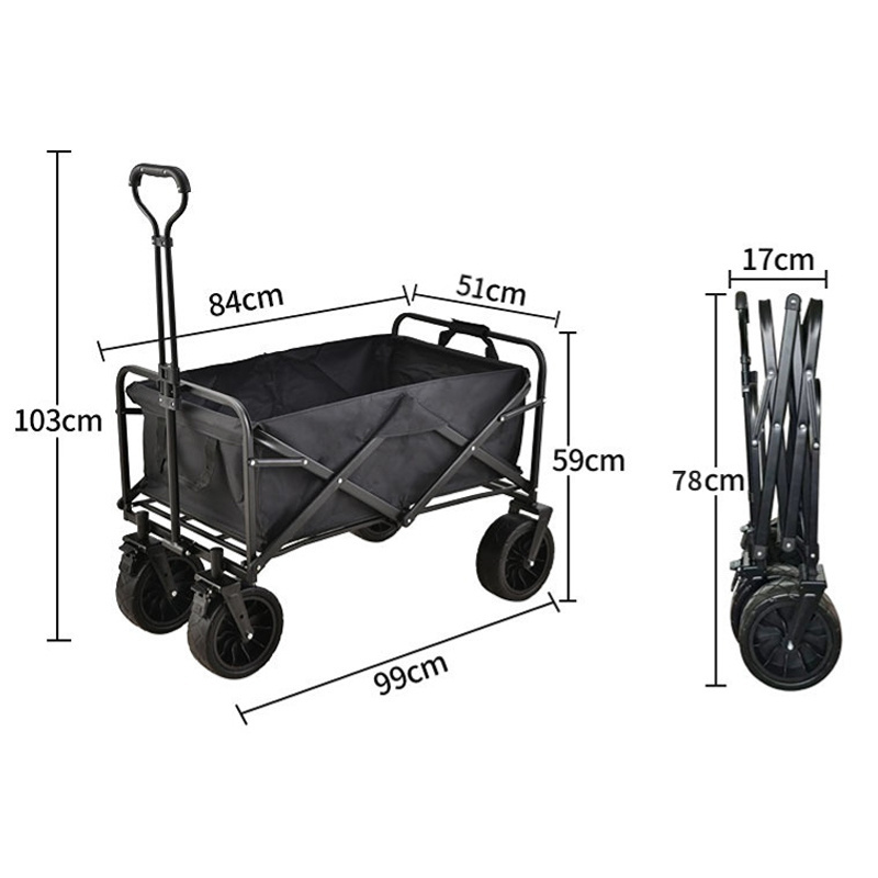 Top quality 4 wheels portable outdoor camping wagon Multipurpose folding cargo wagon