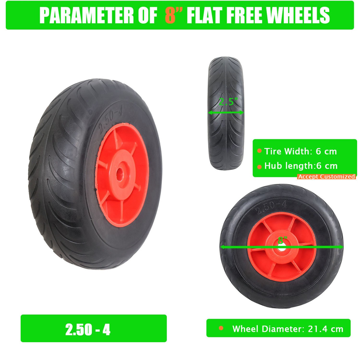 High quality Pvc Eva Polyurethane Trolley Tire 2.50-4  Hand Truck Pu Foam Wheels