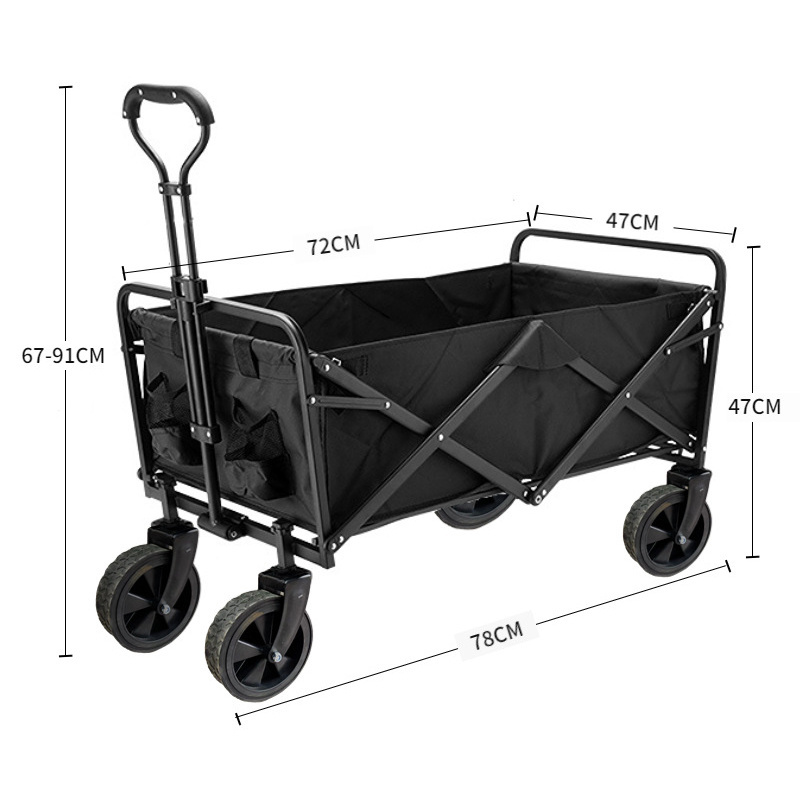 Top quality 4 wheels portable outdoor camping wagon Multipurpose folding cargo wagon