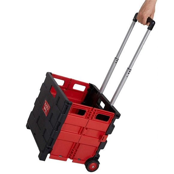 Foldable Utility Cart Folding Portable Rolling Crate Handcart Shopping Trolley Wheel Box