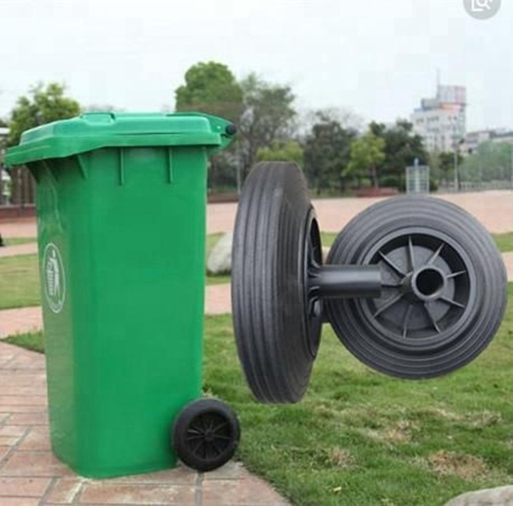 Cheapest price outdoor garbage can wast bin 8 inch dustbin wheel with solid axle 8x2