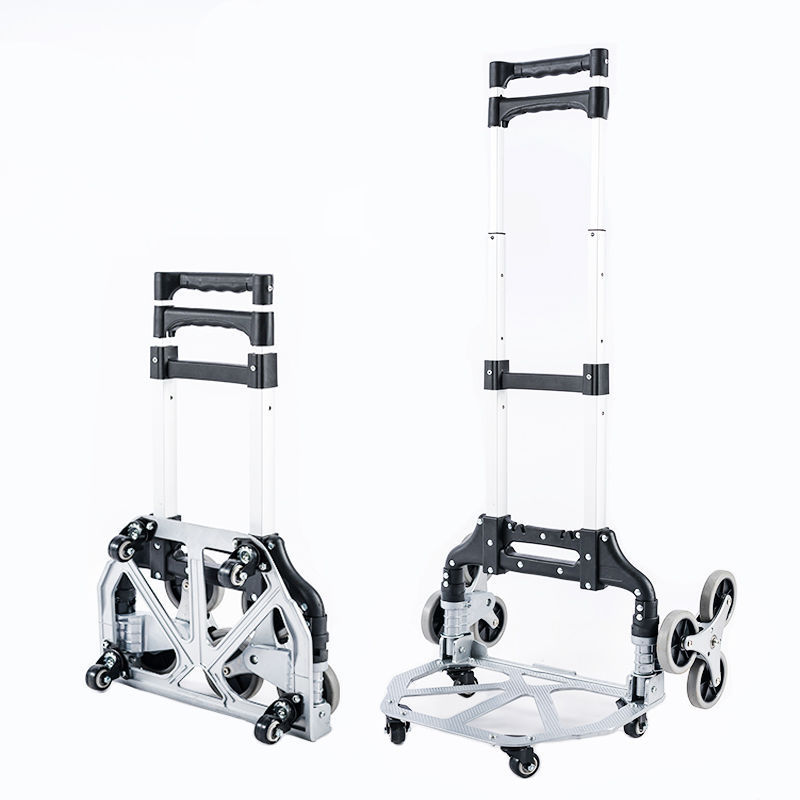 Silent wheels cart aluminum alloy hand cart 75 kg load capacity 2 wheels Folding hand truck shopping trolley