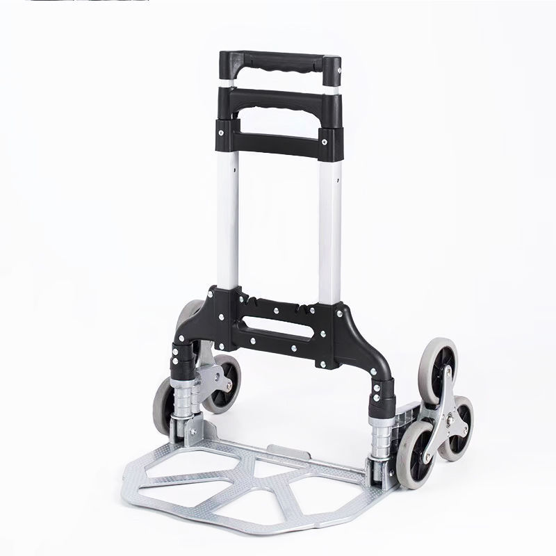 Silent wheels cart aluminum alloy hand cart 75 kg load capacity 2 wheels Folding hand truck shopping trolley