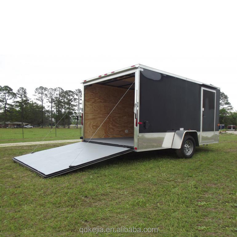 5X8 V-Nosed Enclosed Cargo Motorcycle Trailer w/ Rear Swing Door