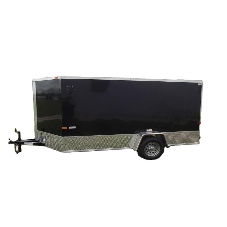 5X8 V-Nosed Enclosed Cargo Motorcycle Trailer w/ Rear Swing Door