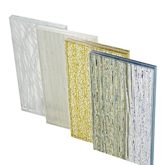 High Quality customized Decorative Fabric Laminated Glass Toughened Art Glass Fabric Wire Mesh  Laminated Glass