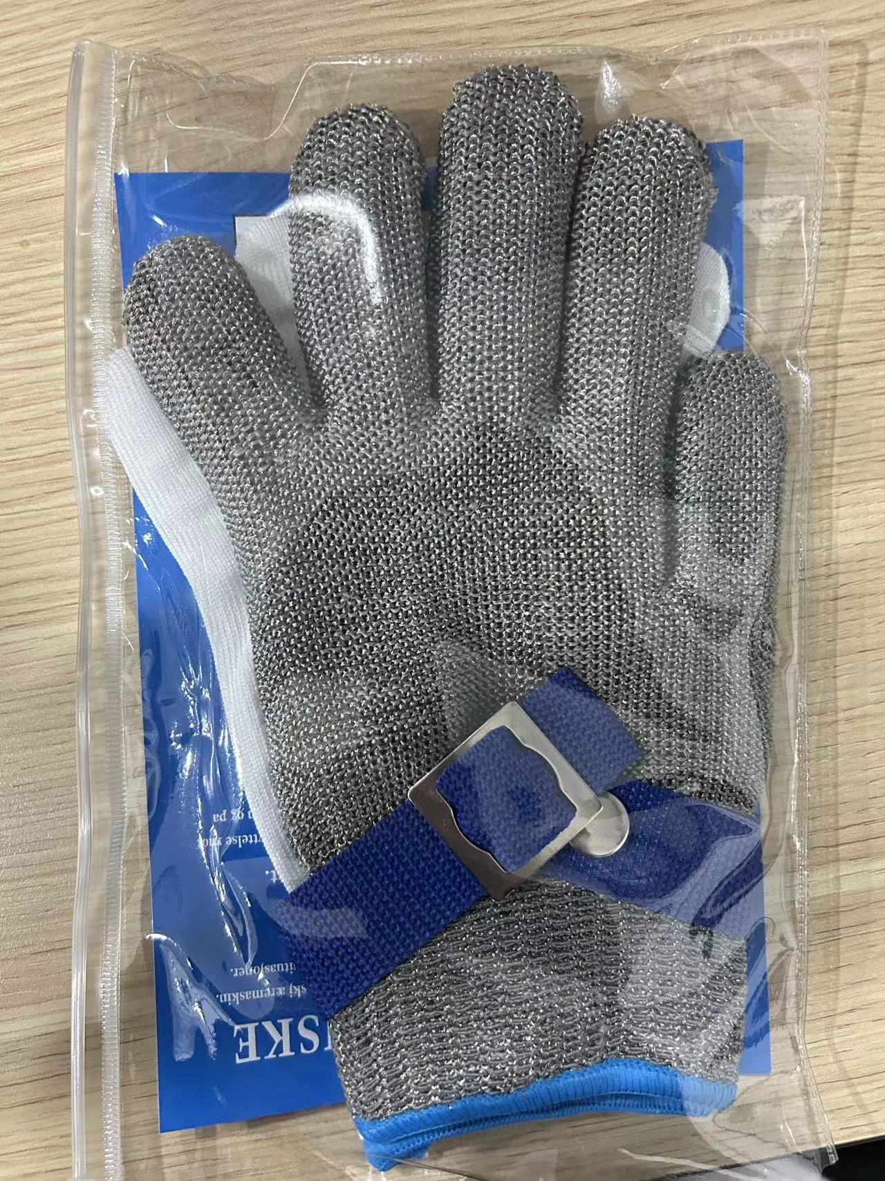 BSP A9 guantes de acero inoxidable anti cut oyster shucking butcher safety cut resistant stainless steel wire metal gloves