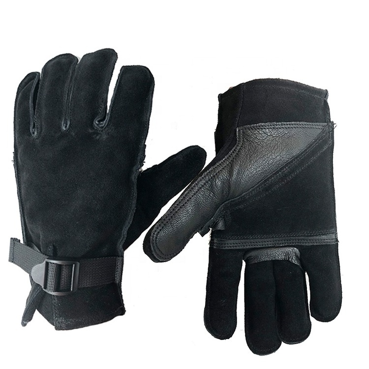 Cowhide Leather Shooting Gloves mountain climb rope rappelling glove leather rescue gloves