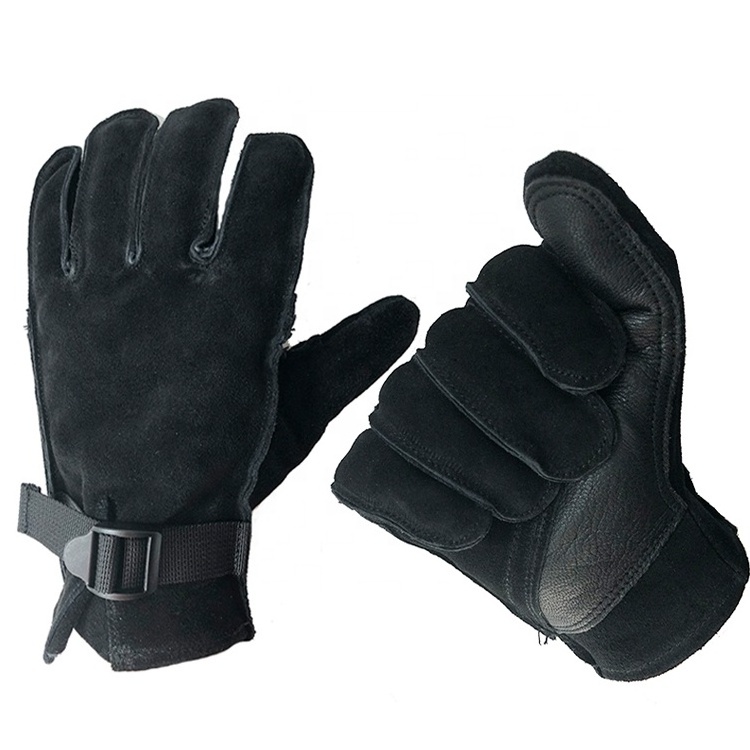 Cowhide Leather Shooting Gloves mountain climb rope rappelling glove leather rescue gloves