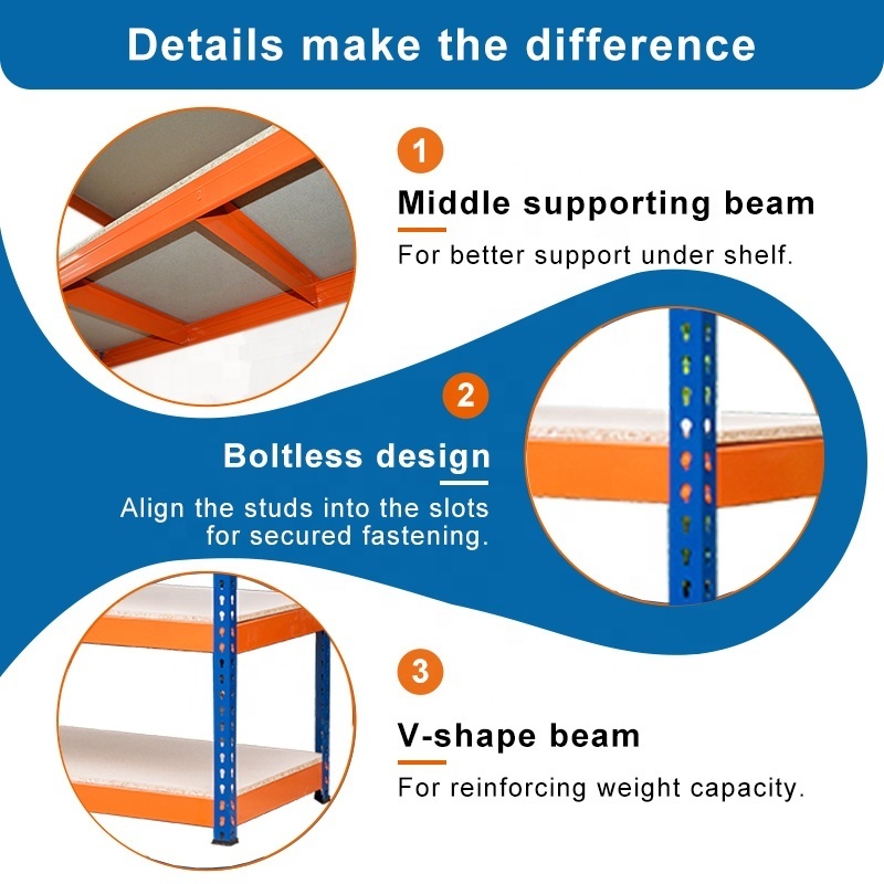Warehouse Stacking Heavy Duty Garage Boltless Metal Frame Assembly Floor Standing Display Shelf Stackable Storage  Shelves