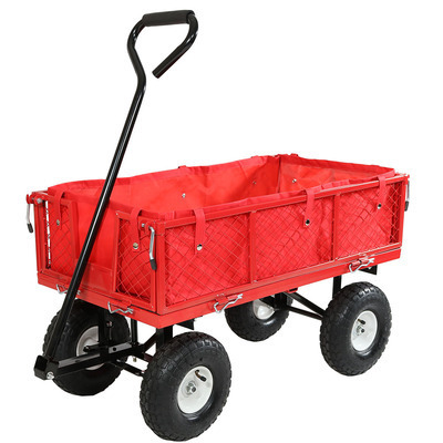 Equipment Wagon Steel Cart Pull Carry Garden shop Yard Durable Utility Tool Wagon