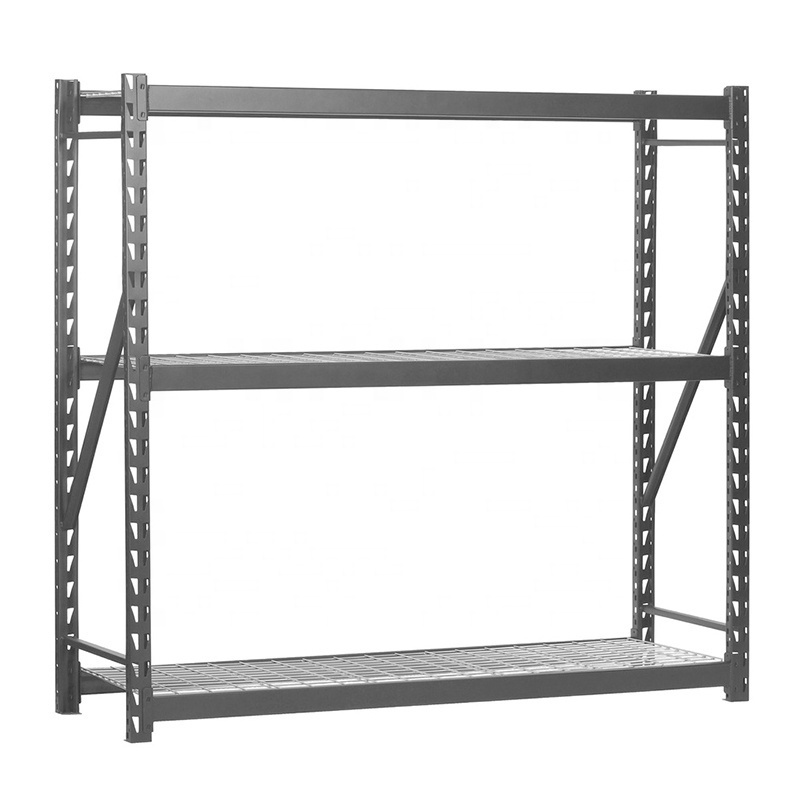 Metal Racking Bays 4 Tier Freestand Garage Shelving Boltless Rack Heavy Duty Mesh Wire Shelving Unit