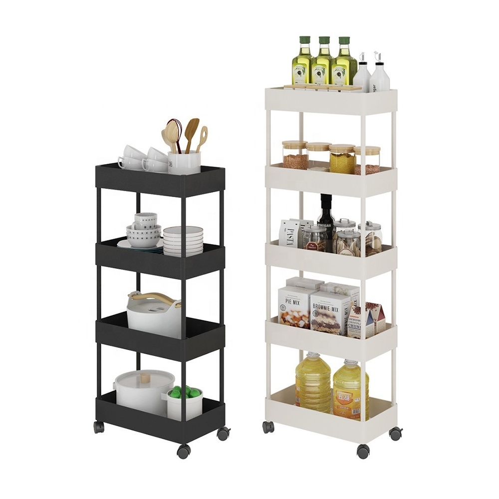 3 Tier Bathroom Rolling Utility Cart Storage Organizer Rolling Slim Storage Rack With Wheels