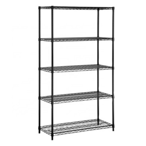 Light Weight Home Furniture 5 Wire Shelf Adjustable Metal Steel Garage Shelving Storage Rack Chrome Shelf with Wheels