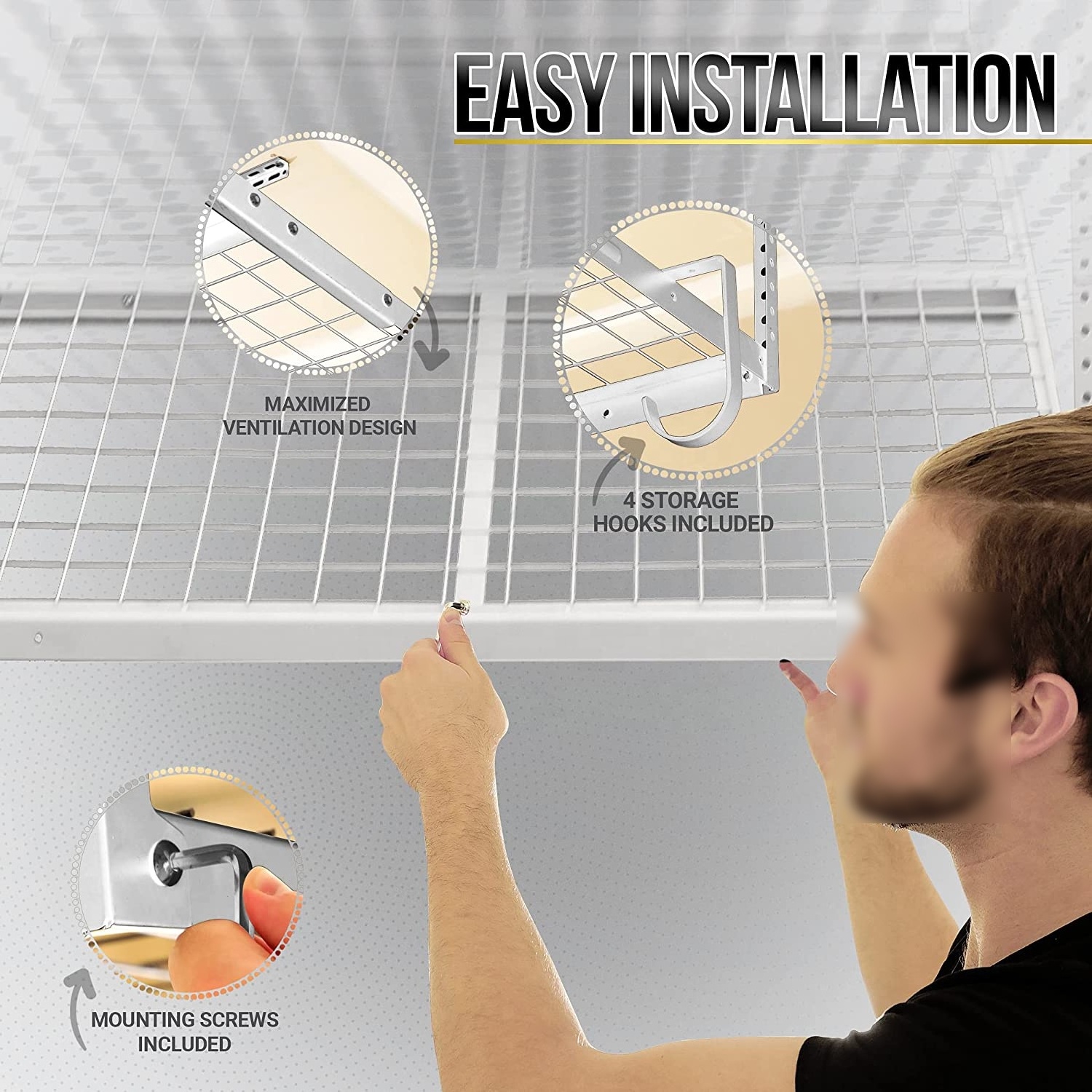 Warehouse Shelving Overhead Storage Rack Adjustable 4'x 8' Ceiling Garage Shelf Dropdown Heavy Duty Mounted Storage Shelf