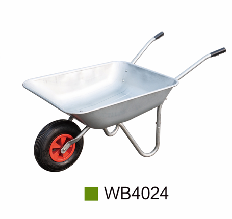 Heavy Duty Dual Wheel Industrial Galvanised Home Garden Metal Hand Cart Wheelbarrow