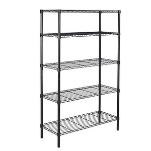 Multifunctional Kitchen Chrome Wire Shelf 5 Tiers Wire Shelving Rack Metal Home Chrome Shelf Storage Rack